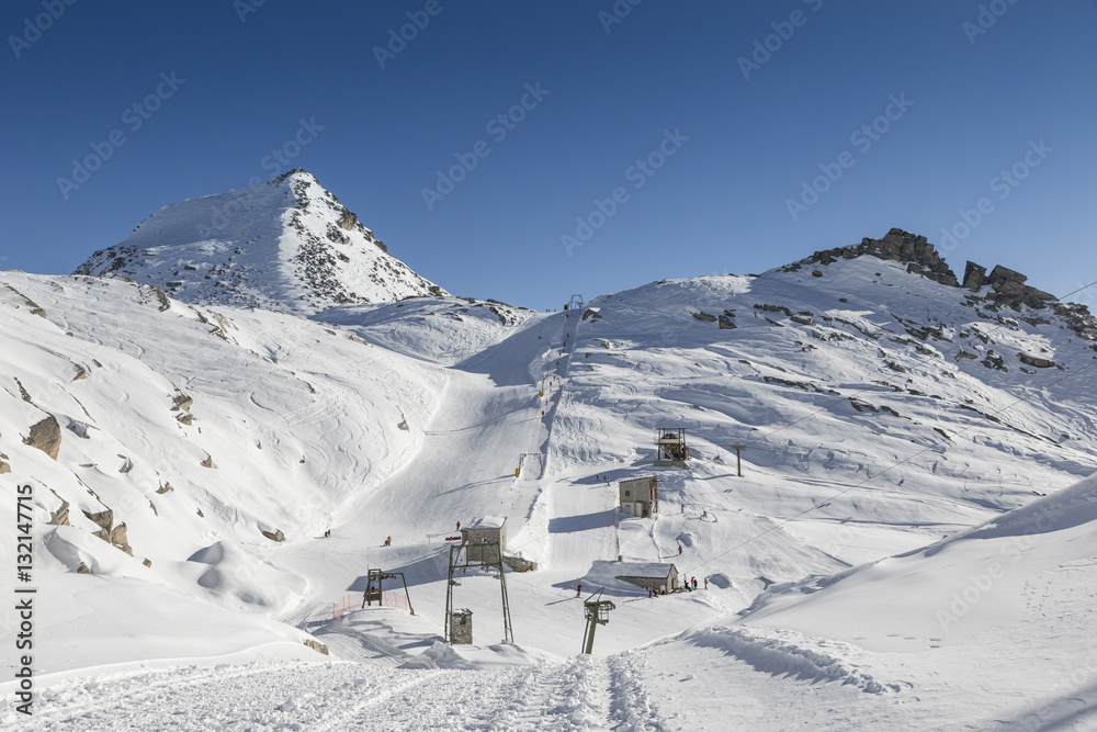 Snowy landscape of Monte Rosa - Macugnaga (Italy)