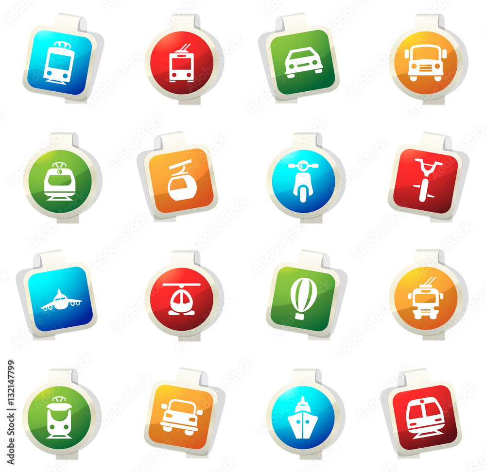 Public transport icons set Public transport icons set