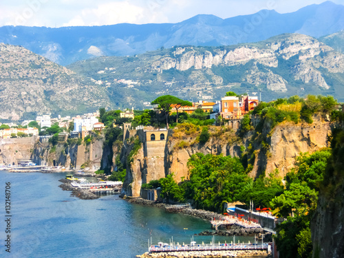 View of the coast in Sorrento, Italy. photo
