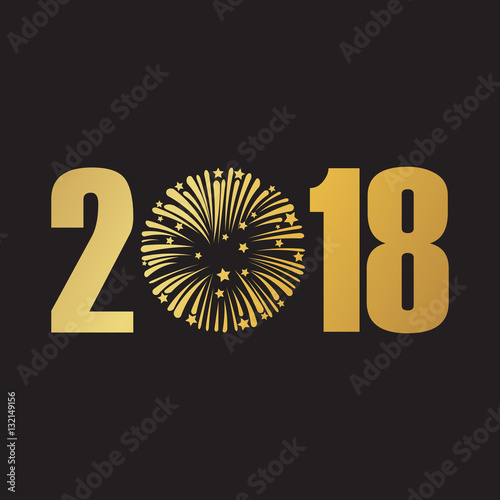 happy new year 2018 black