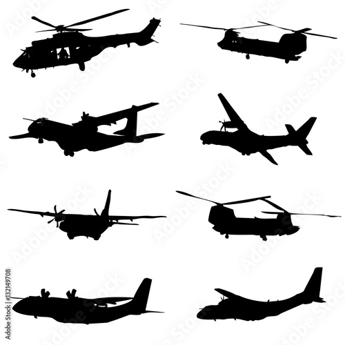 aviones y helicópteros de transporte
