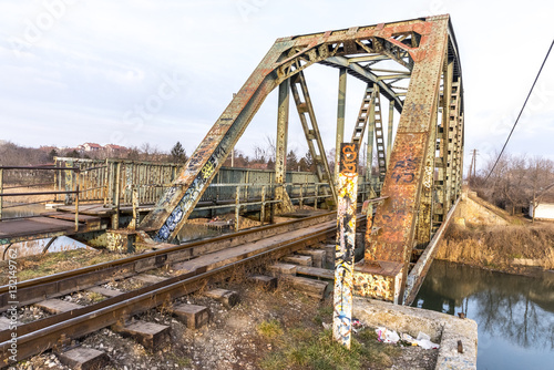 Old rusty railroad bridge