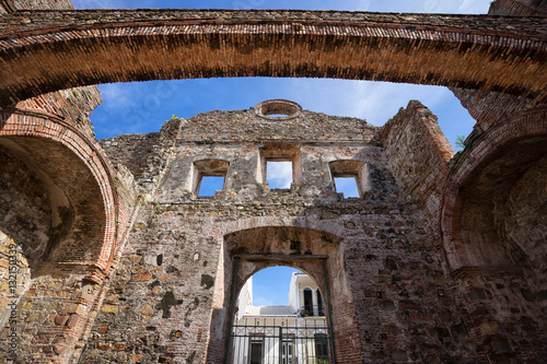 ruins of an old Spanish church in Casco Viejo Panama City