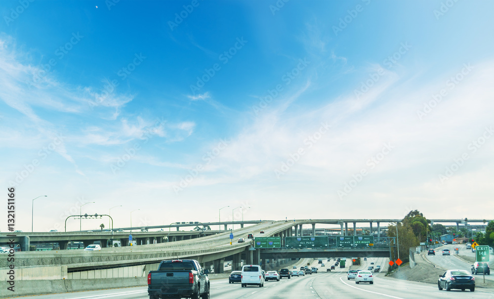 Traffic in 110 freeway in Los Angeles
