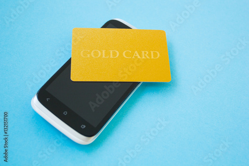 Fototapeta Naklejka Na Ścianę i Meble -  using credit card and smartphone for buying online. Online shopping concept