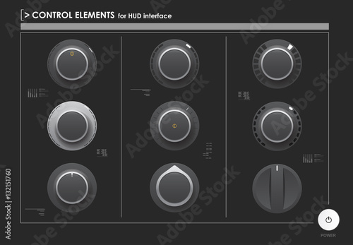 set of control elements or audio equipment for web and app