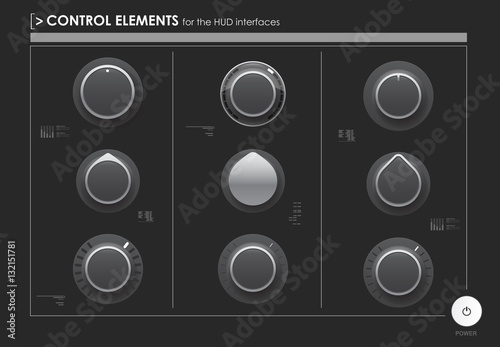 set of control elements or audio equipment for web and app