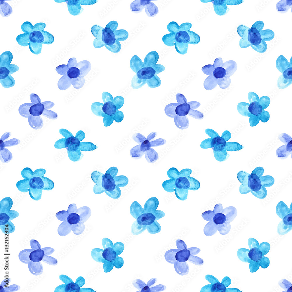 Blue simple watercolor flowers Blue simple watercolor flowers