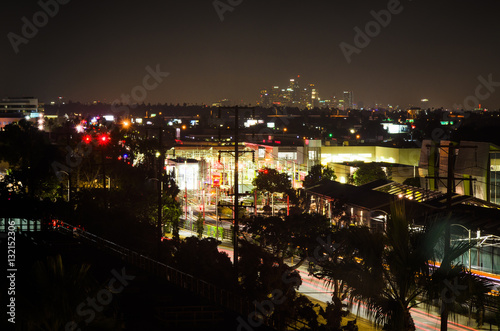 Night in Los Angeles with downtown in the background © tristanbnz
