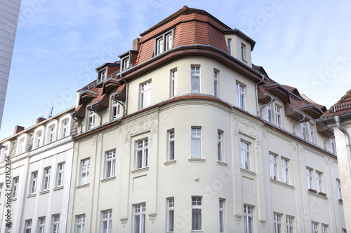 Renovierte historische Häuserfassade in Görlitz, Deutschland