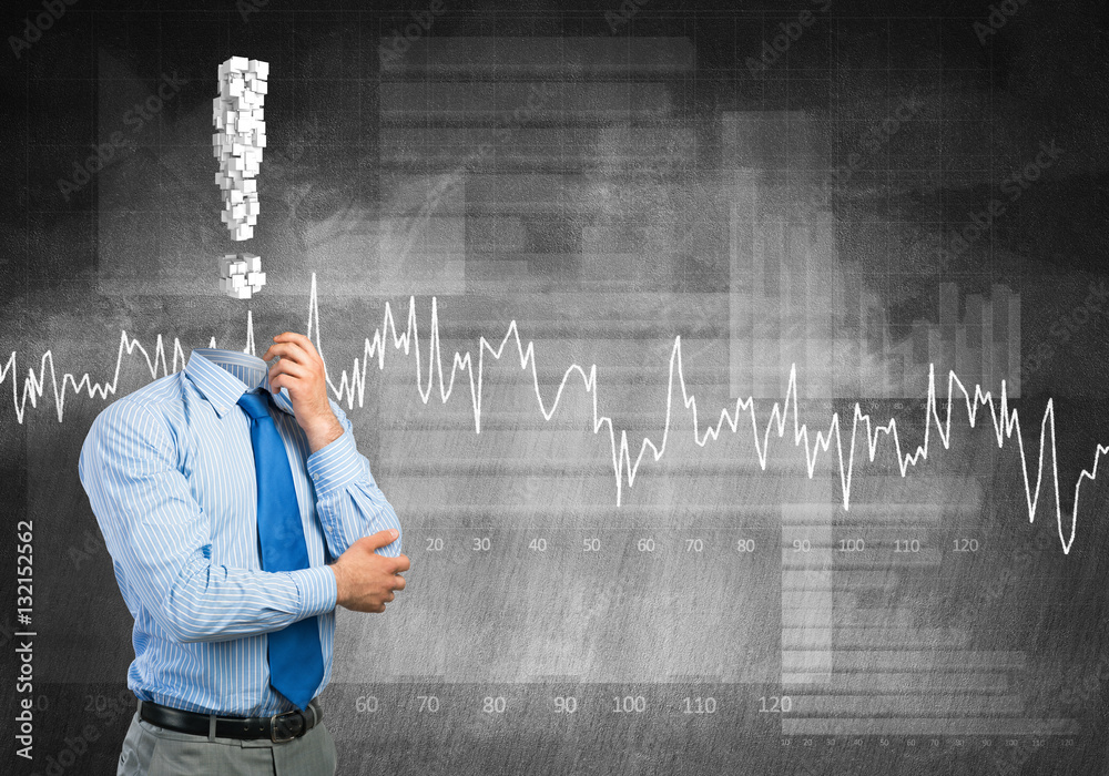 Pensive headless businessman