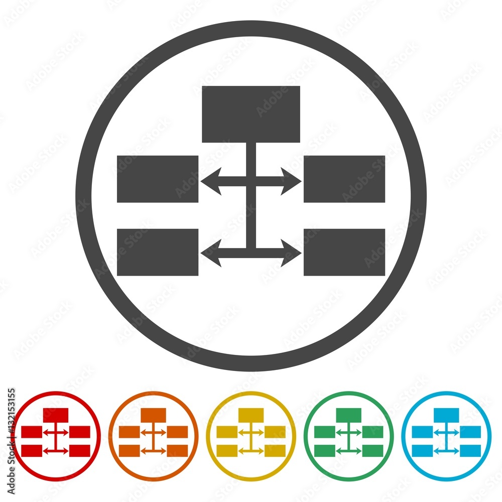 Obraz premium Flow chart Icon Vector 