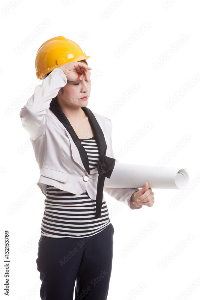 Tried Asian engineer woman with blueprints. Tried Asian engineer woman with blueprints.