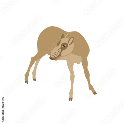 antelope saiga  vector illustration style Flat