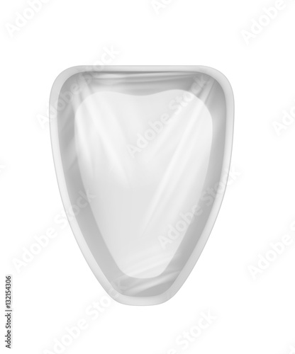 White empty plastic container for chicken. Packaging for meat