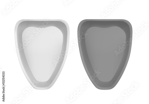 White empty plastic container for chicken. Packaging for meat