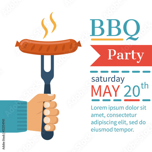 Invitation card on barbecue