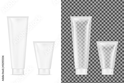 Plastic transparent tube. Packaging for cosmetics and toothpaste