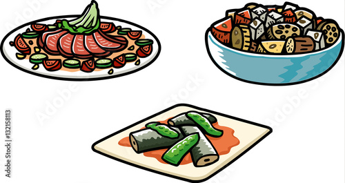 料理：和食／イタリアン／煮物／魚料理／カルパッチョ