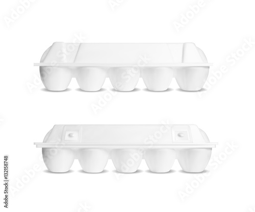 White empty plastic container for eggs