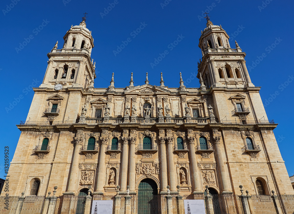 Fachada Barroca de la Catedral Renacentista de Jaén, Andalucía, España