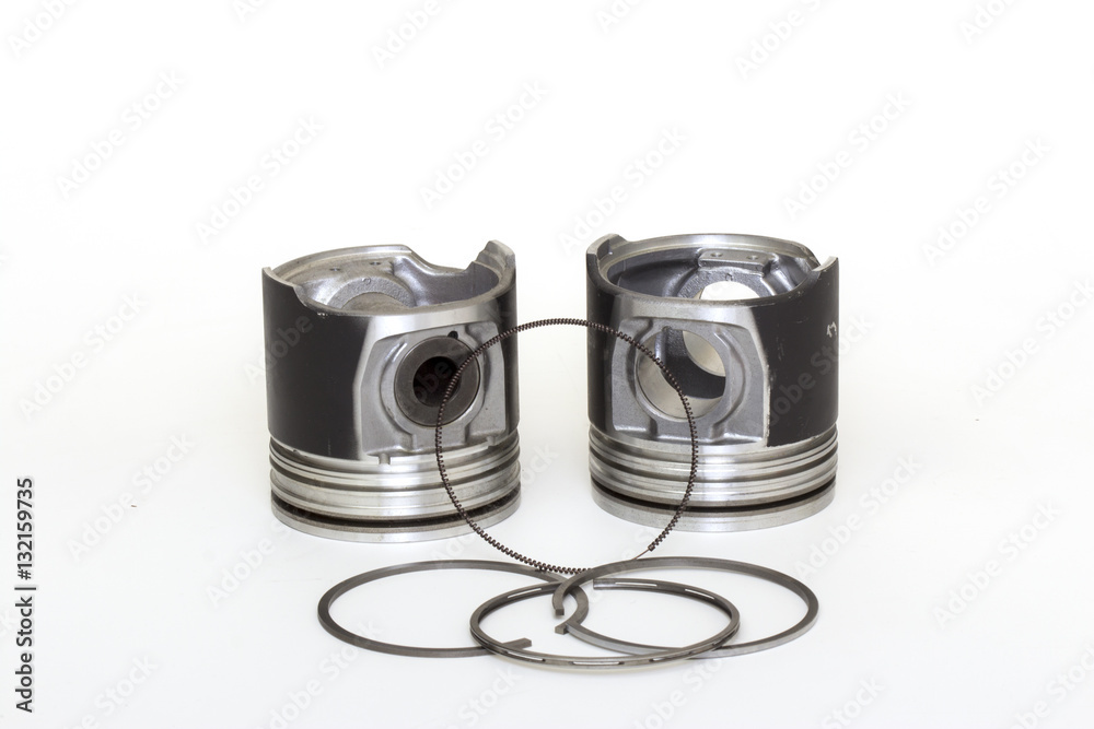 auto piston parts white background isolated auto piston parts white background isolated