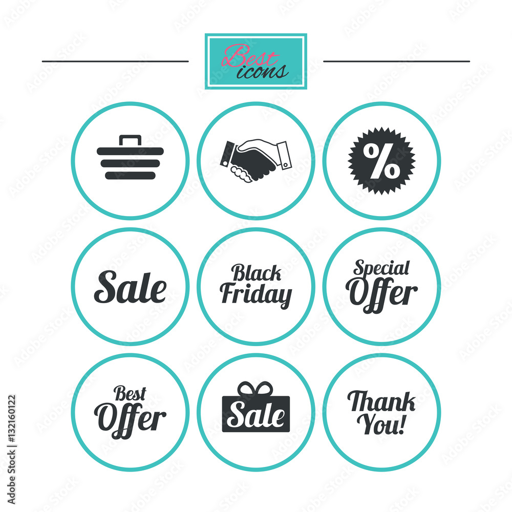 Obraz premium Sale discounts icon. Shopping, deal signs.