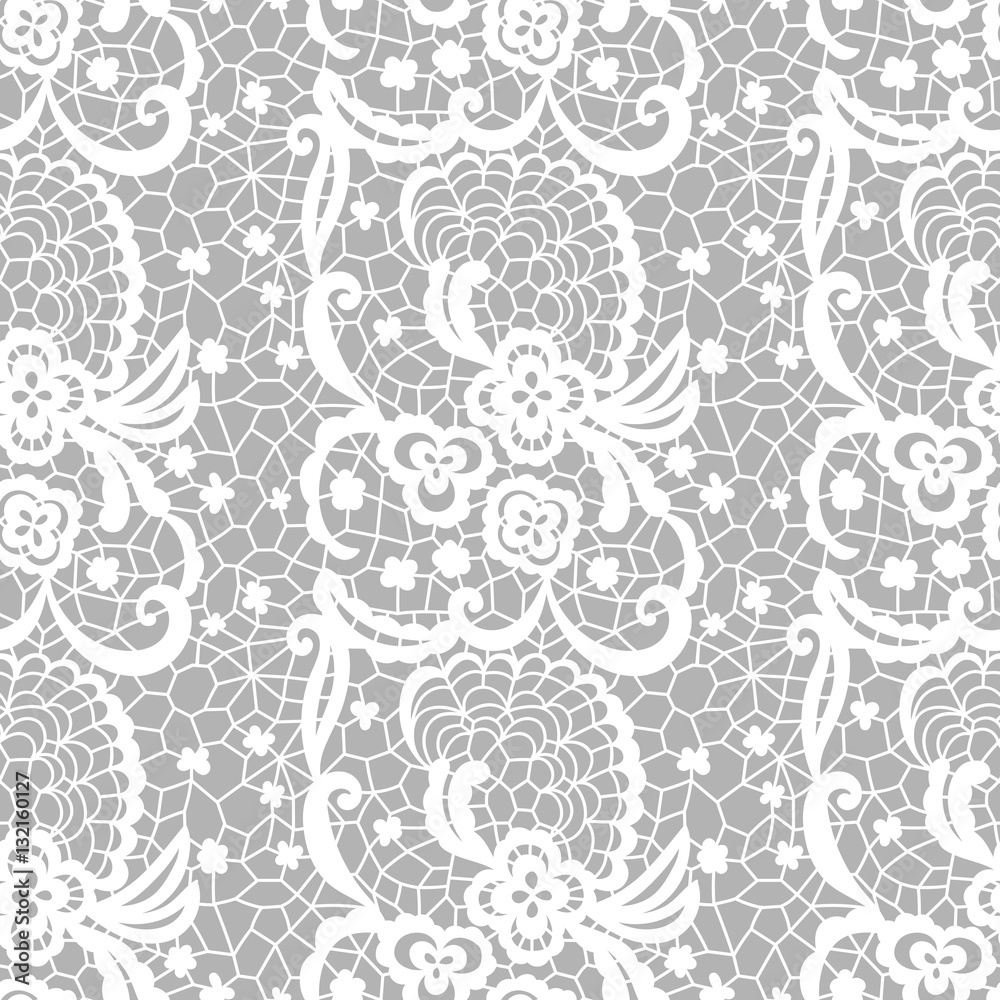 Fototapeta premium Lace seamless pattern with flowers
