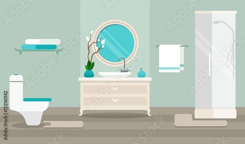 vector image. Bathroom interior. Flat design