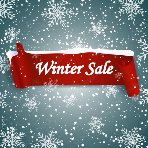 Big sale winter background . Vector illustration