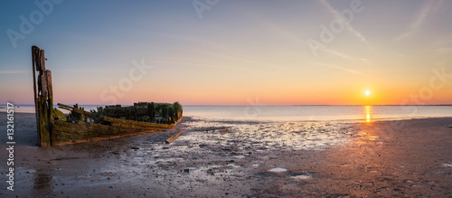 Canvas Print Panorama of a shipwreck in New Jersey