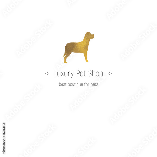 Golden logotype for luxury pet shop