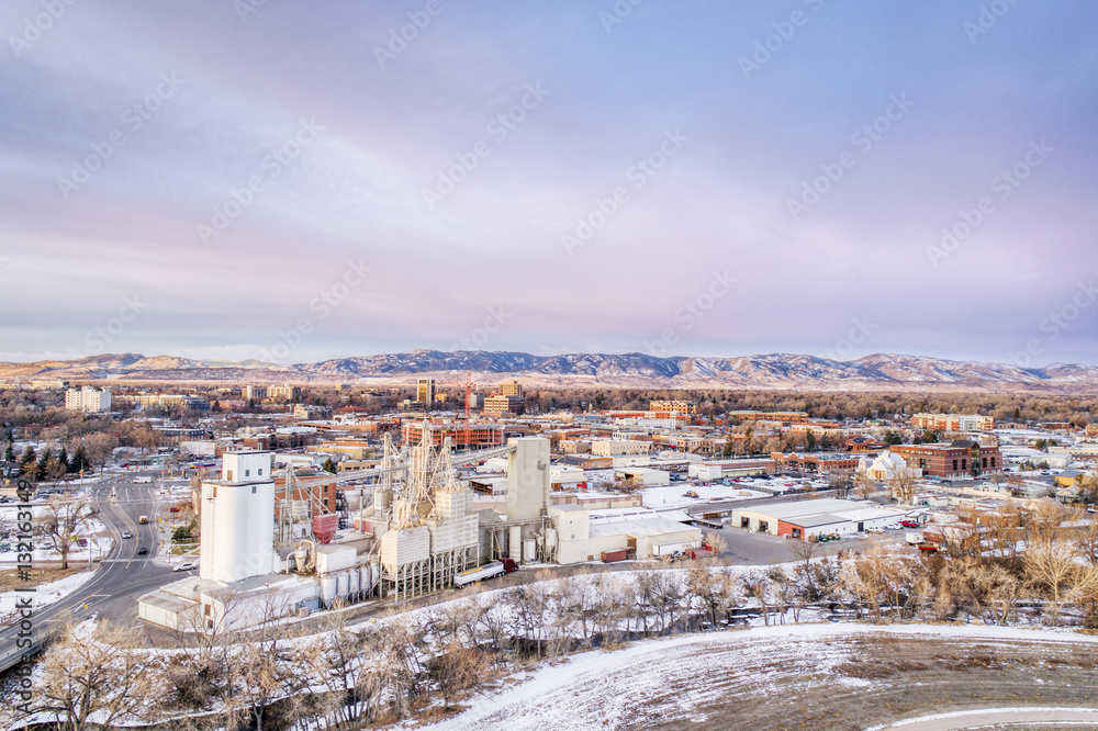 Obraz premium Fort Collins aeiral cityscape