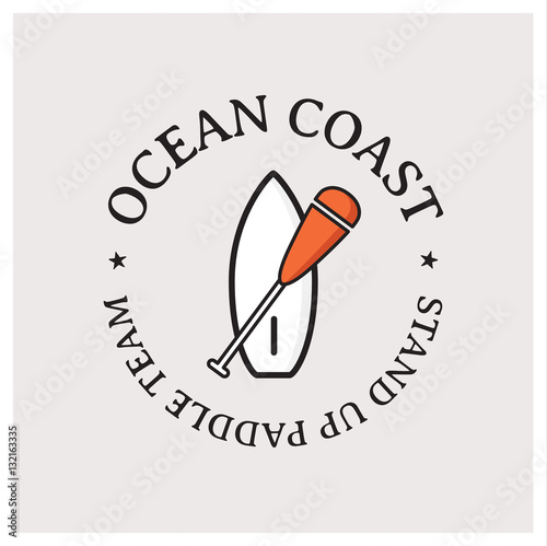 Logo vectoriel pour école de surf, stand up paddle où équipe sportive