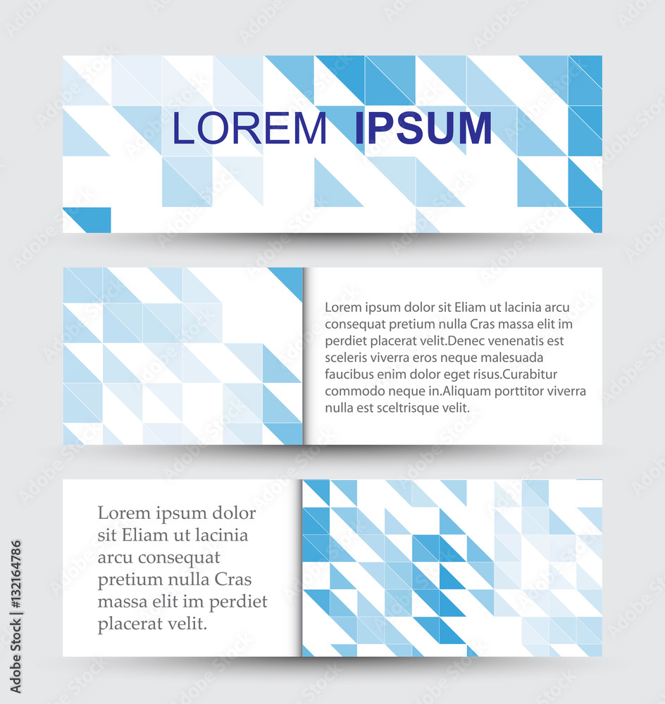 Fototapeta premium Vector banners with abstract mosaic background