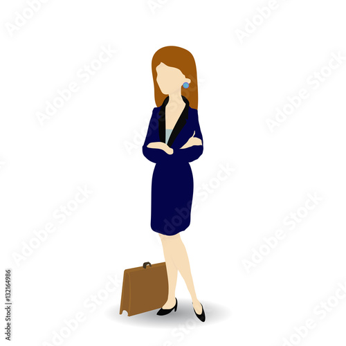 Cartoon image of a confident businesswoman, vector illustration