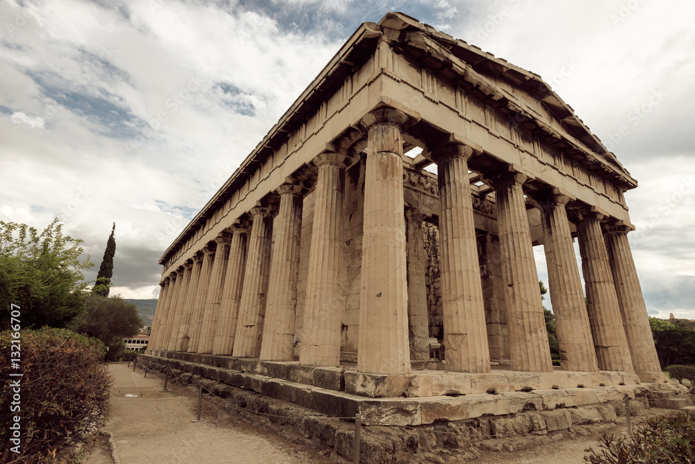Temple of Hephaestus on Agora in Athens, Greece