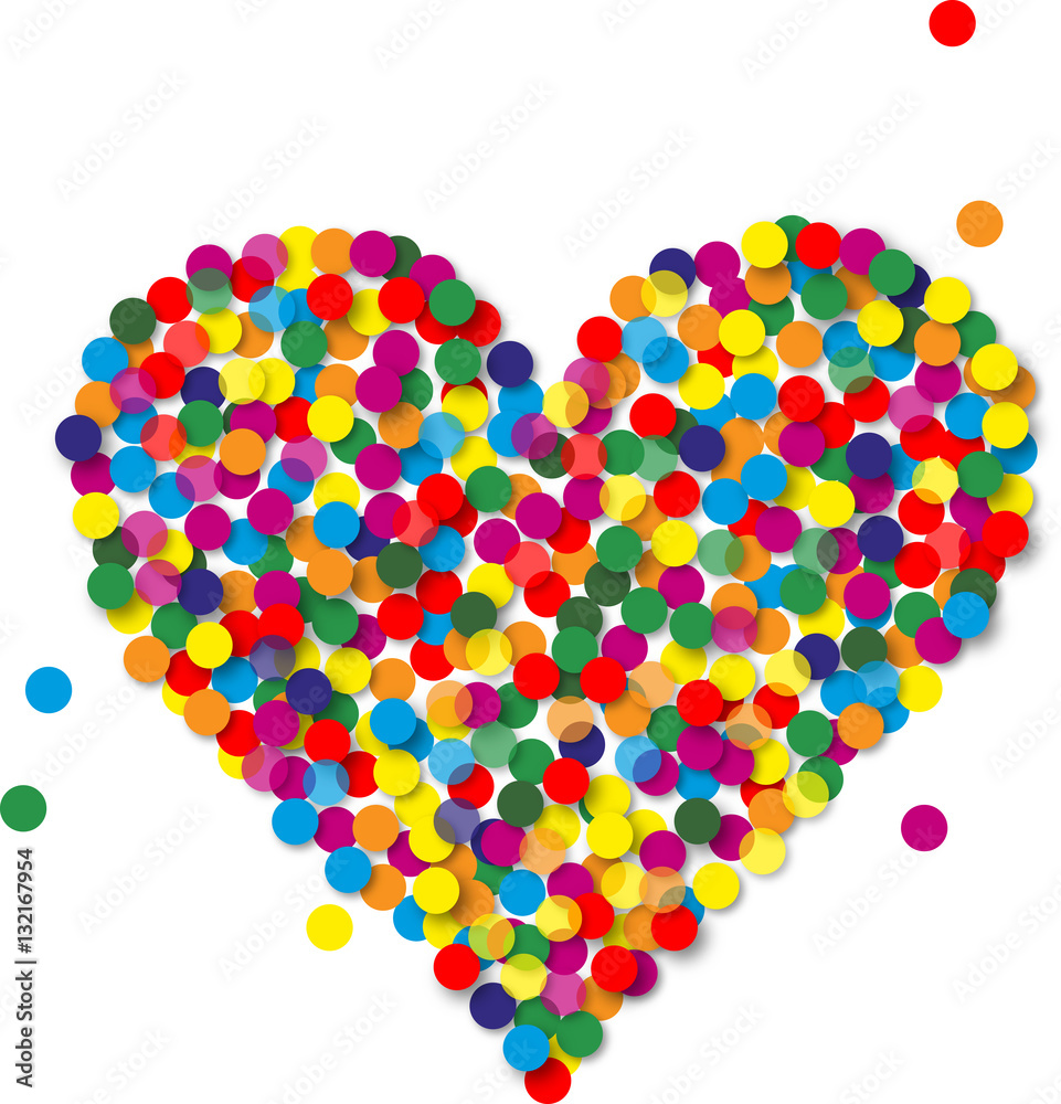 Buntes Konfetti Herz Stock Vektorgrafik Adobe Stock