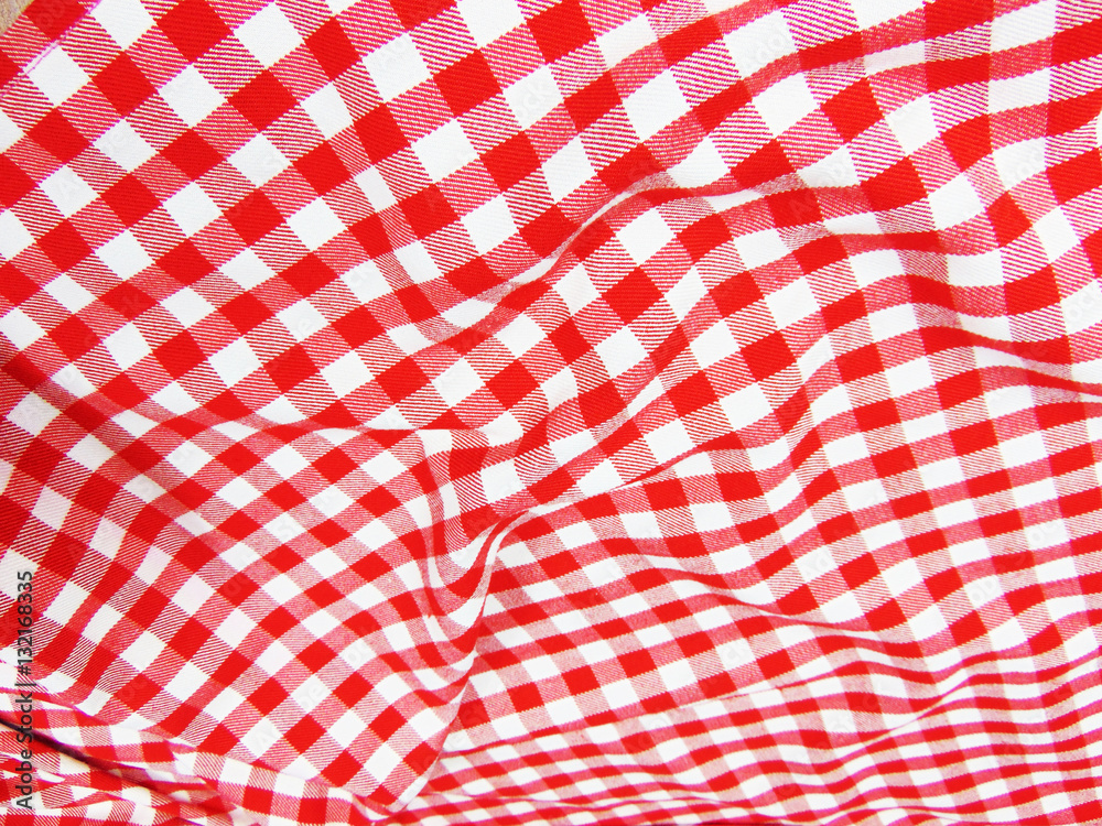 biało czerwony, obrus, checkered tablecloth, white - obrazy, fototapety, plakaty 
