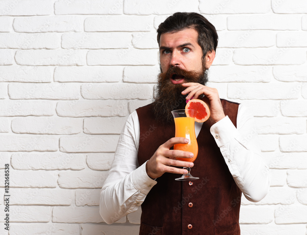 Fototapeta premium funny handsome bearded man