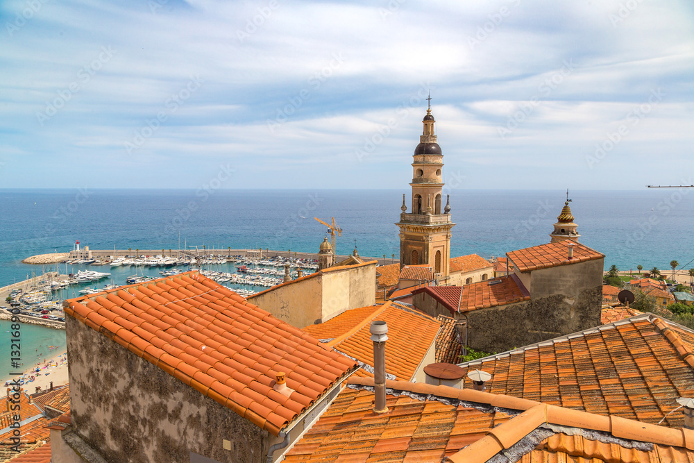 Panoramic view of Menton, France