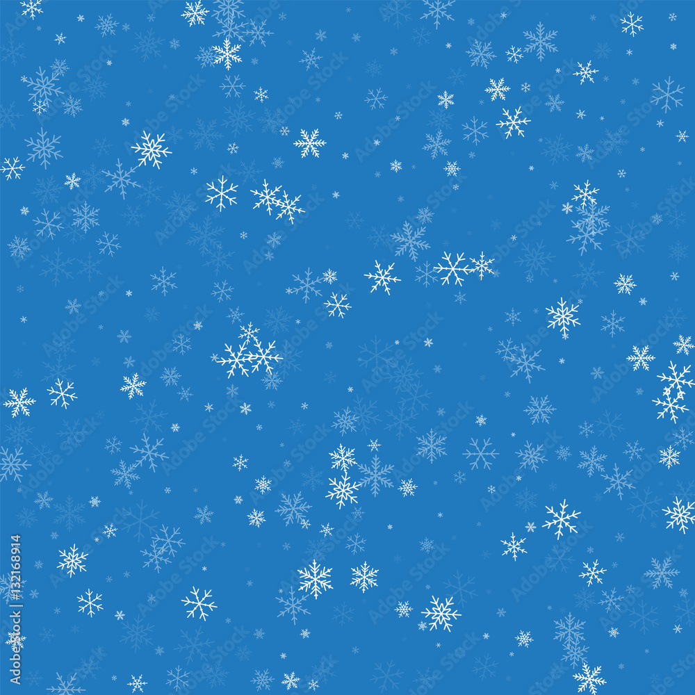 Sparse snowfall. Scattered pattern on blue background. Vector illustration. Sparse snowfall. Scattered pattern on blue background. Vector illustration.