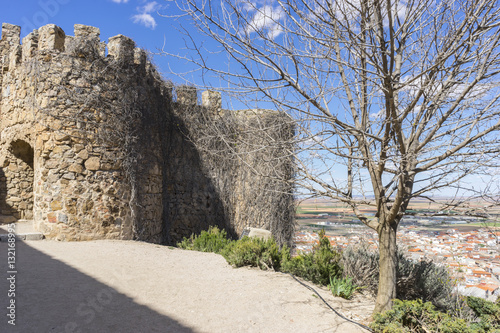 Ancient and majestic medieval castle. Town of Consuegra in the p