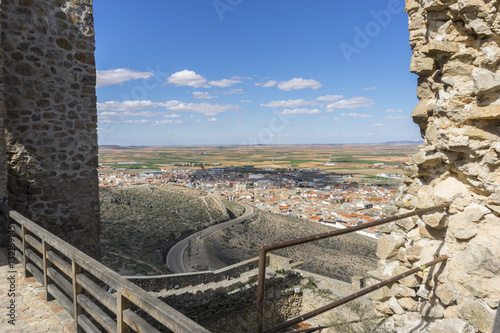 Ancient and majestic medieval castle. Town of Consuegra in the p