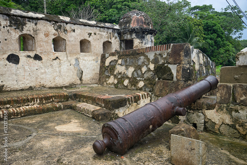 old Spanish cannon in Panama