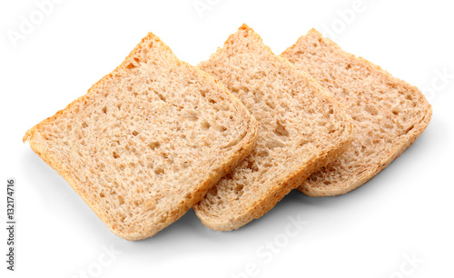 Sliced fresh bread isolated on white