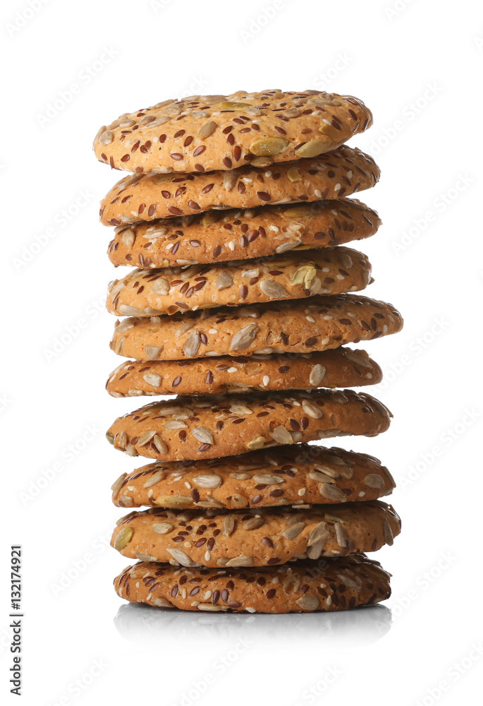 Cereal cookies on white background Cereal cookies on white background