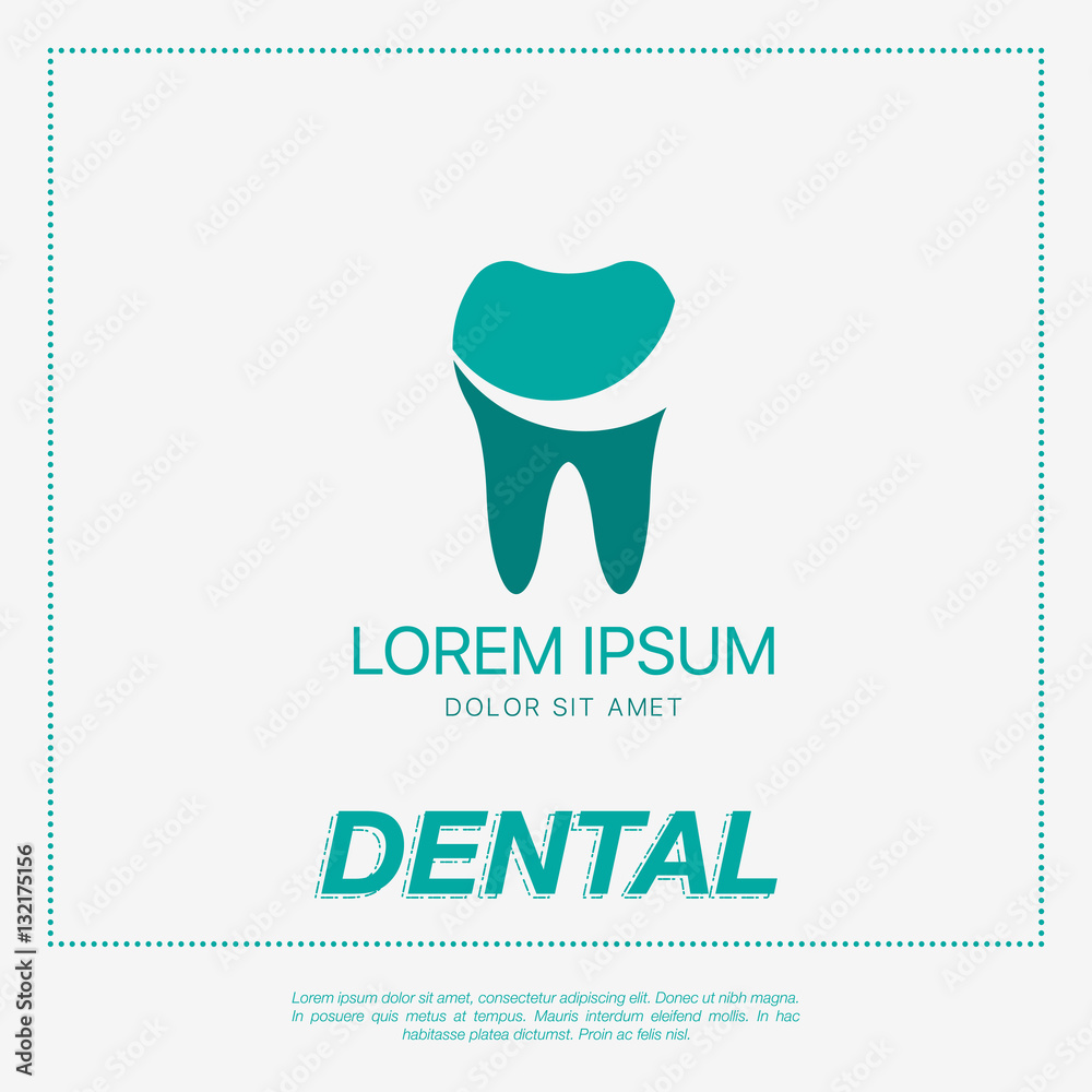 Tooth icon flat design style. Tooth icon flat design style.