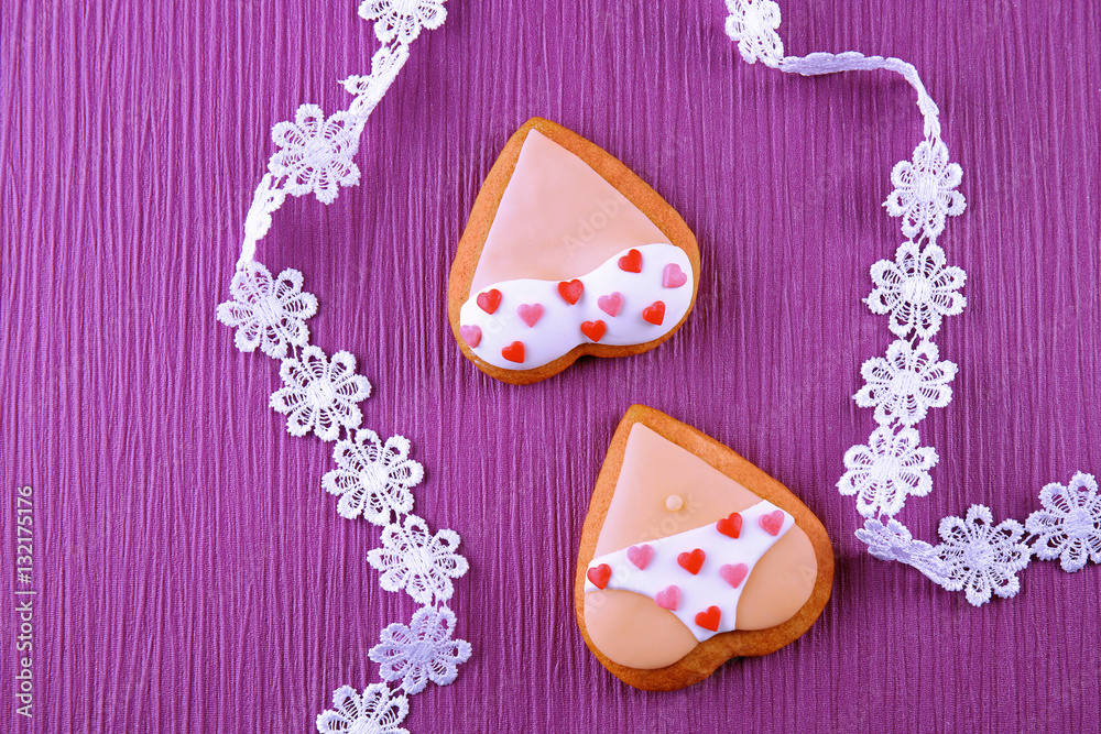 Bachelorette party cookies on color background Stock-Foto | Adobe Stock