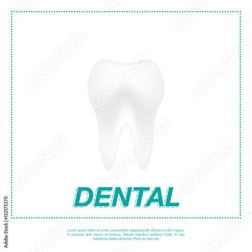 Tooth icon flat design style.